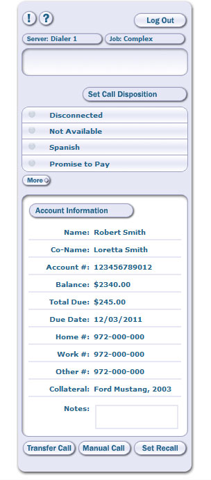 Asimut PCWebI Call Screen